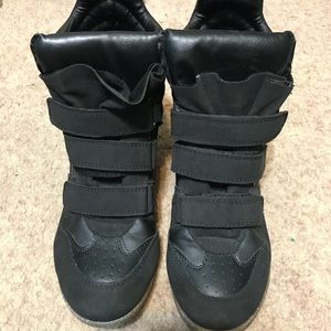 Black Wedged Sneakers
